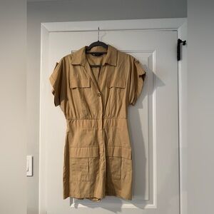 Zara Beige Utility Romper